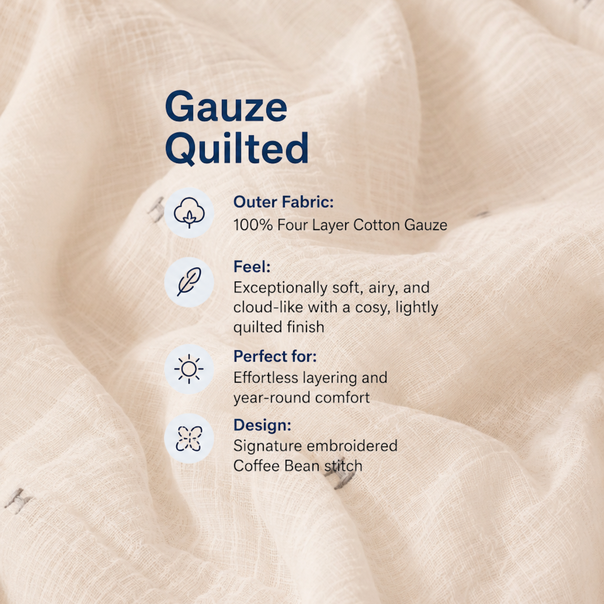 Cloud Cotton Gauze Quilted Bed Cover