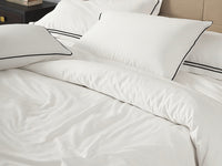 White with Black Piping