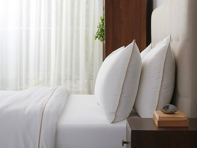 White with Beige Piping