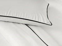 White with Black Piping