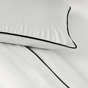 White with Black Piping
