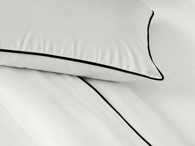 White with Black Piping