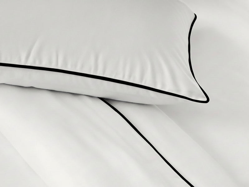 White with Black Piping