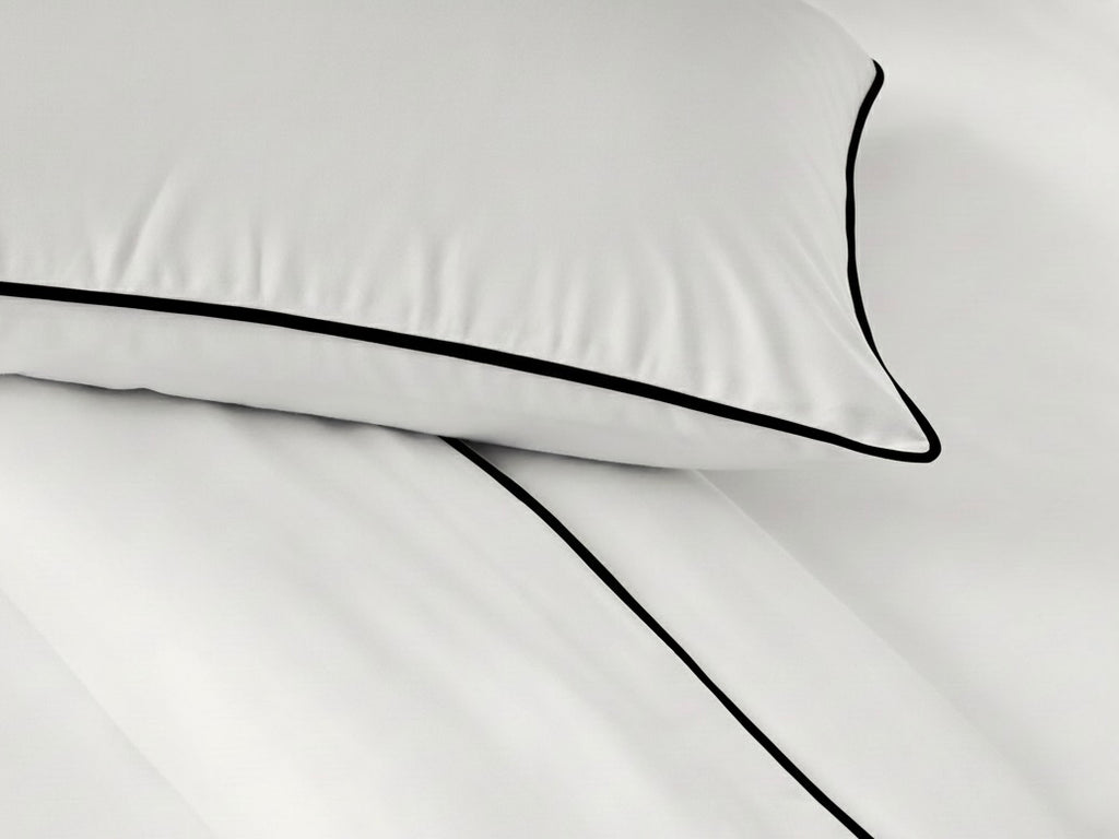 White with Black Piping