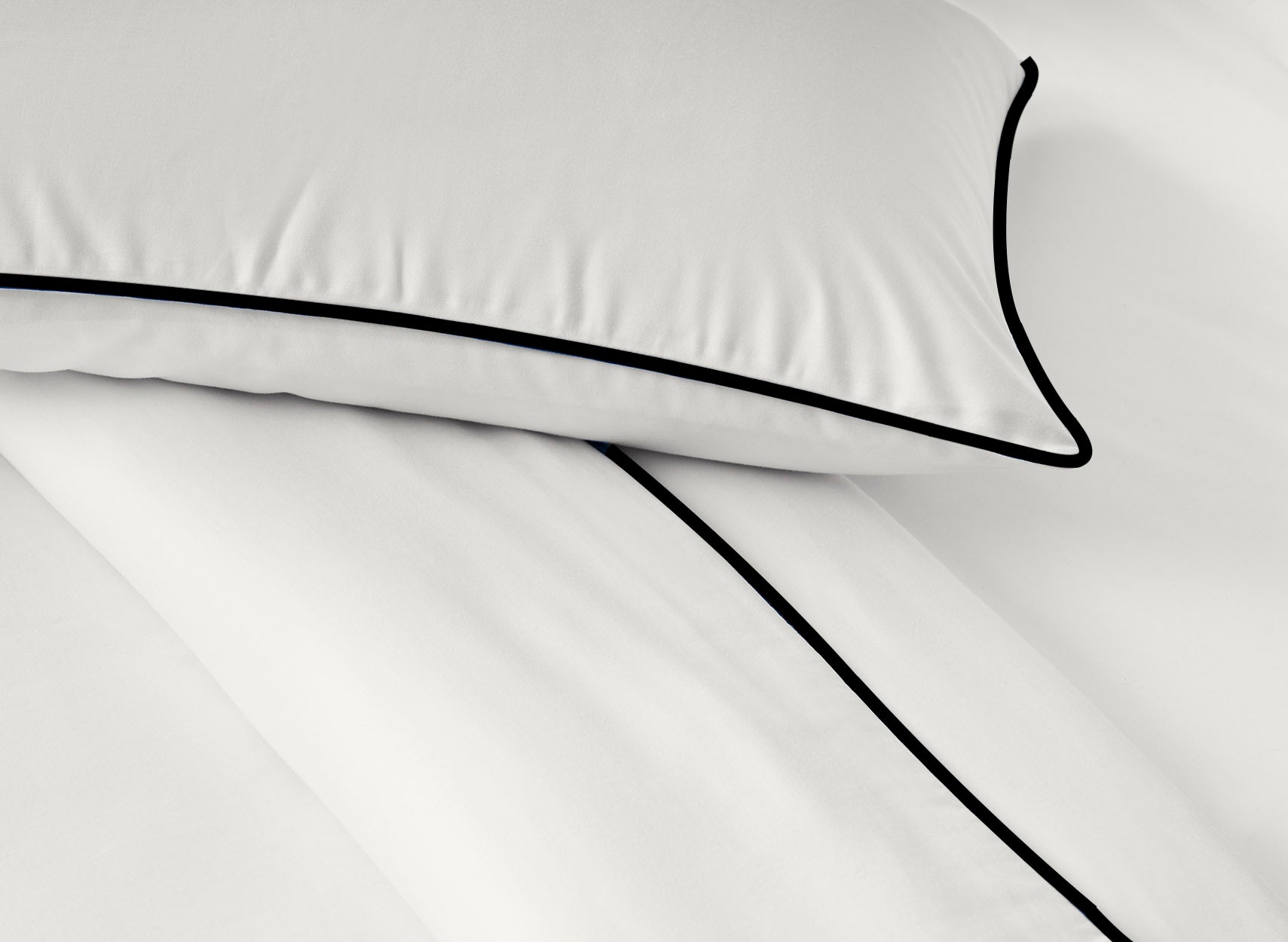 White with Black Piping