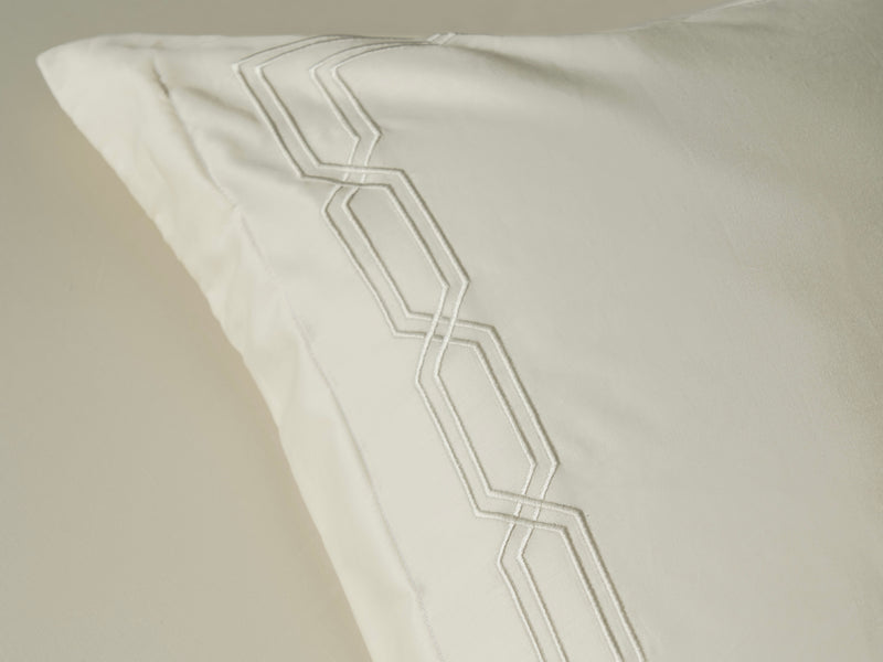 embroidered cotton ivory pillowcase