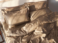 caramel brown luxurious bedding 