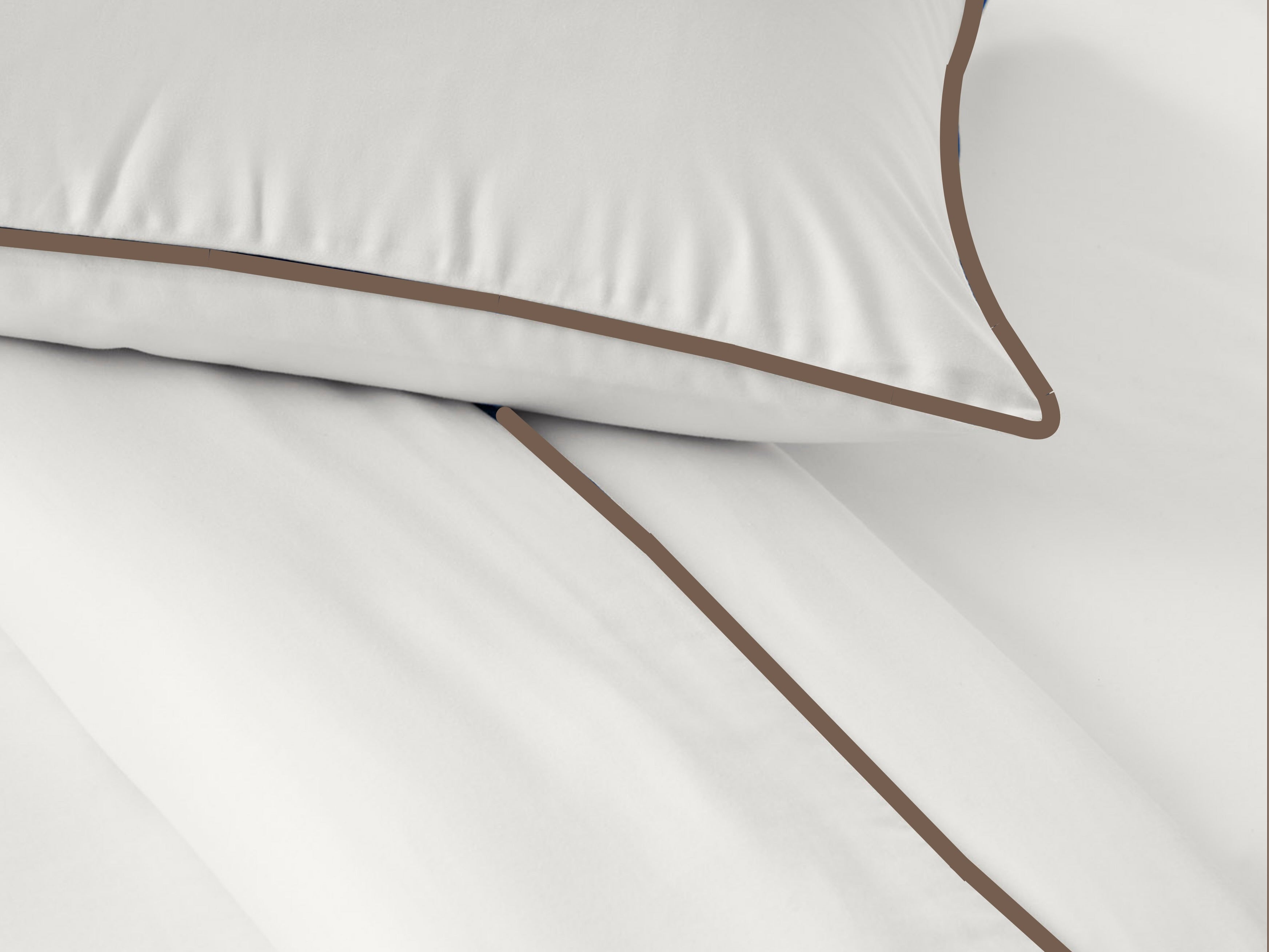 White with Beige Piping