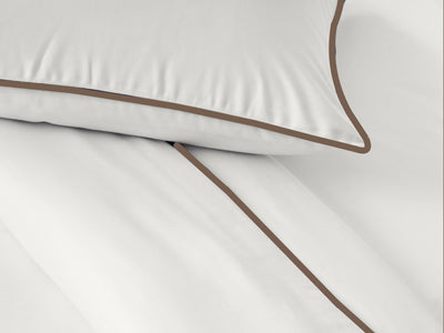 White with Beige Piping